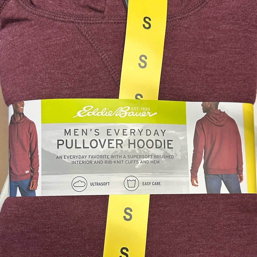 Eddie Bauer Men's Pullover Hoodie - Maroon size small